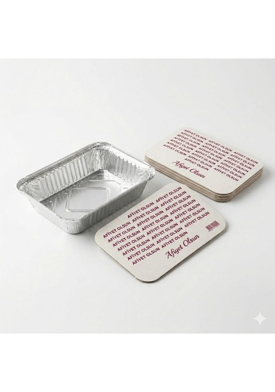 Şeylişeyler - Alüminyum Dikdörtgen Sütlaç Ve Yemek Kabı 500 Gr + Kapaklı Set - 14x11 Cm 727/l 100 Adet
