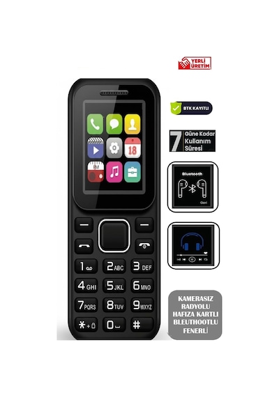 Kamerasız Tuşlu Telefon Asker Telefonu Radyo Mp3 Fenerli Bluetooth Yaşlı Telefonu Öğrenci Telefonu