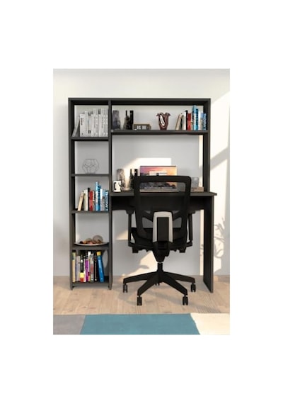 Duru Kitaplıklı Çalışma Masası, Antrasit Renk Seçeneği 120x60