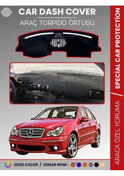 Mercedes C Class W203 2000-2007 Torpido Örtüsü Premium Kalite Torpido Koruma Özel Kesim Uv Koruma - 166 Stiloto