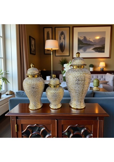 Pearl Majesty Gold Dekoratif Küp Seti