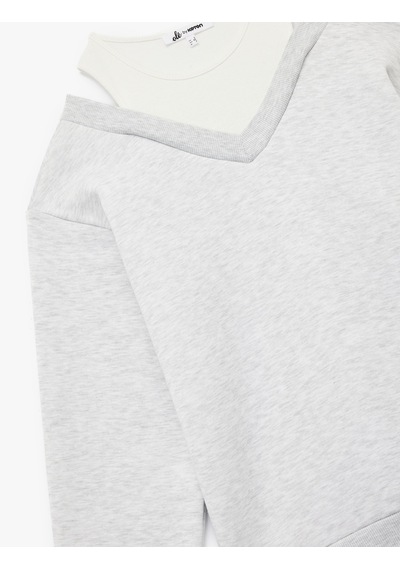 Koton Rahat Kesim Çift Yaka Şardonlu Uzun Kollu Sweatshirt Gri Melanj 6wal10136ık Gri Melanj Koton Rahat Kesim Çift Yaka Şardonlu Uzun Kollu Sweatshirt Gri Melanj 6wal10136ık Gri Melanj