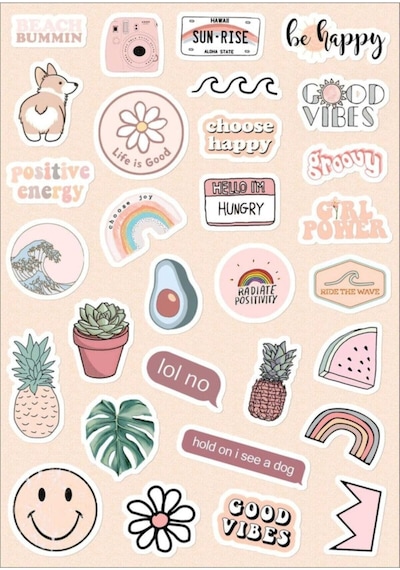 Smile Eğlenceli Sticker Seti Laptop Ajanda Pc Tablet Telefon Defter Etiket Bullet Journal Diğer