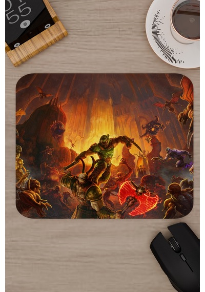 Doom Kaymaz Dikişli Kauçuk Oyuncu Mousepad V2 - 22x18 Gaming Mouse Pad Fare Altlığı