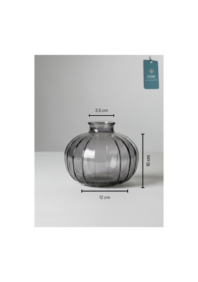 Chacha Home Luxury 3'lü Minimalist Dekor Cam Vazo - Füme Füme