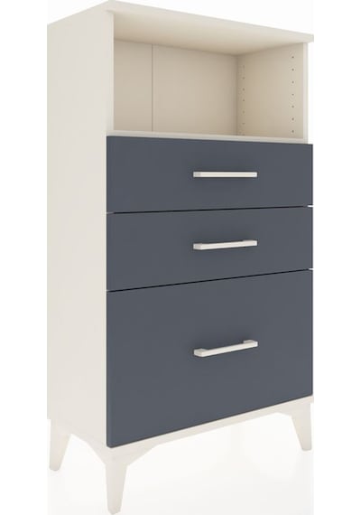 Arges Komodin Tek Raflı 3 Çekmeceli 60x30x106 Aytaşı-antrasit Aytaşı