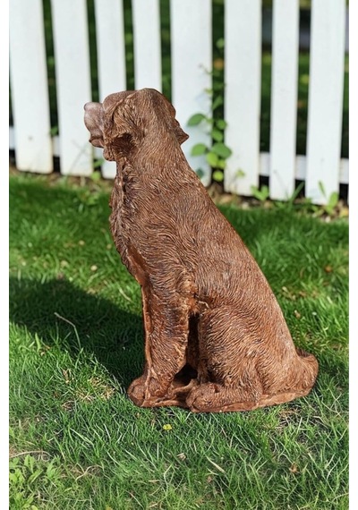 Dekoratif 35cm Kahverengi Çoban Köpeği Ev Balkon Bahçe Dekorasyon Bohem Biblo Heykel