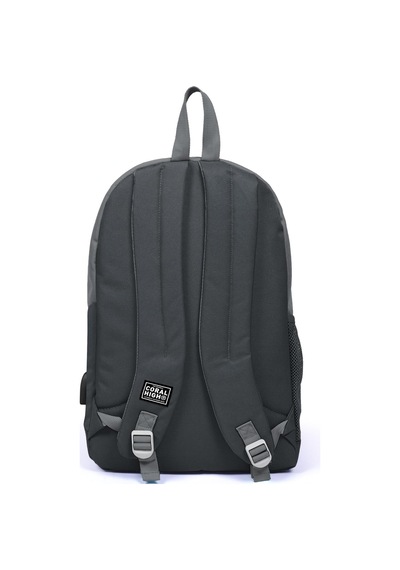 Coral High Sport Gri Üç Bölmeli Usb Şarjlı Kulaklık Çıkışlı Sırt Çantası 23233
