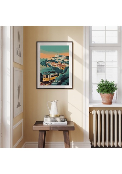 Algarve Portekiz Seyahat Posteri Vintage Sahil Duvar Sanatı Baskısı