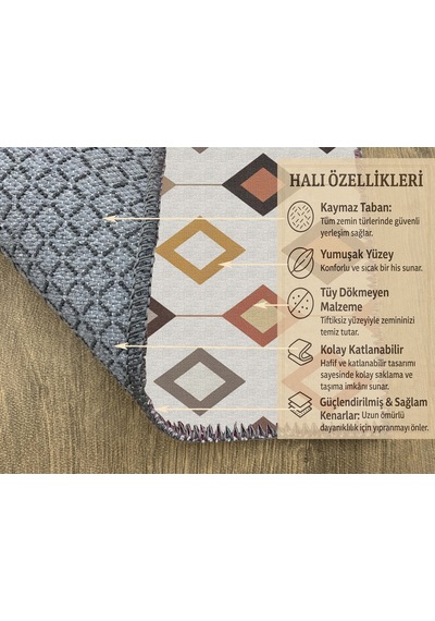 Turkıshrug Kıngdom Çok Renkli Şönil Halı El Halısı Görünümlü Saçaklı Modern Kilim