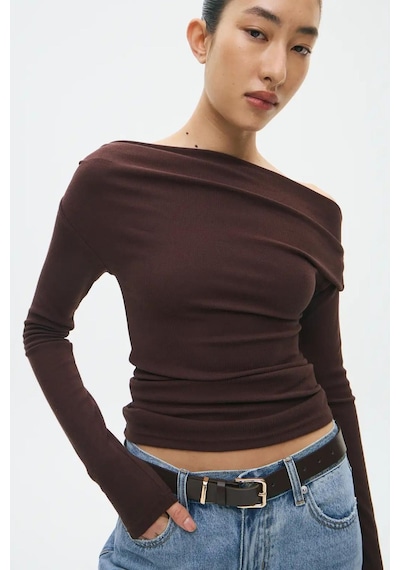Madmext Kahverengi Kadın Off Shoulder Uzun Kollu Bluz Mg2567 Kahverengi Madmext Kahverengi Kadın Off Shoulder Uzun Kollu Bluz Mg2567 Kahverengi