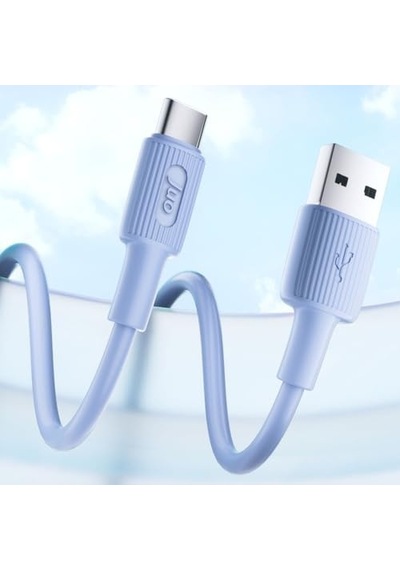 12w Usb-a To Type-c Silikon Hızlı Şarj Ve Data Kablosu Mavi 1 Metre