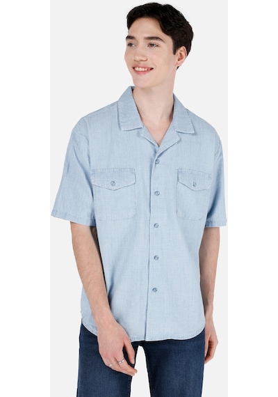 Colin's Colins 176 Joseph Rahat Kesim Shirt Yaka Cepli Mavi Erkek Jean Kısa Kol Gömlek Cl1069576 Cl1069576 Q1.v1 Dn43540 Denim