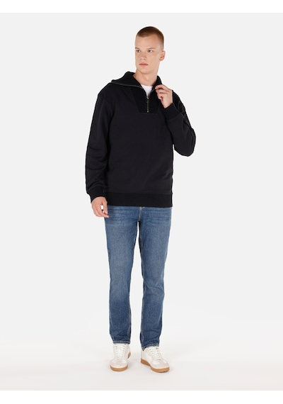 Colin's Colins Normal Kesim Fermuarlı Dik Yaka Siyah Erkek Sweatshirt Cl1071231 Siyah Colin's Colins Normal Kesim Fermuarlı Dik Yaka Siyah Erkek Sweatshirt Cl1071231 Siyah