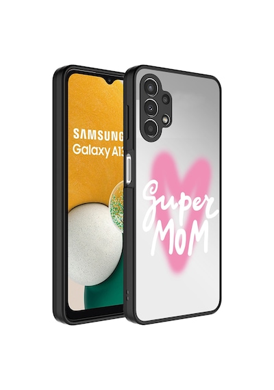 Zore Galaxy Uyumlu A13 4g Kılıf Aynalı Desenli Kamera Korumalı Parlak Mirror Kapak - Süp Süper Anne