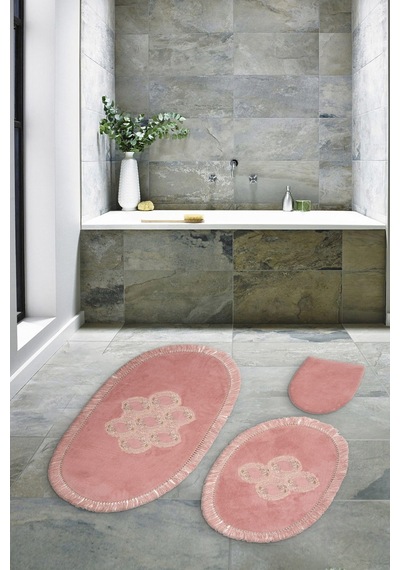 Akasya Saçakli Banyo Takımı 2 Pcs pudra