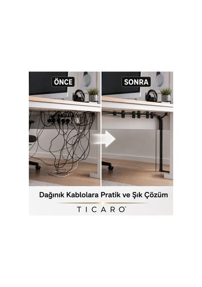 Tıcaro 346 Parça Kablo Düzenleme Seti, Klips, Spiral Sarıcı Ve Cırt Bağ Seti