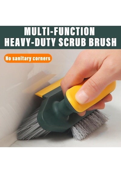 Yer Fırçası, 4'ü 1 Arada V-şekilli Sert Kıllar Ve Yumuşak Çekçekli Tasarım, Banyo İle Mutfak Fayans Araları İçin Ergonomik Kaymaz Saplı Temizleme Fırçası, Ölü Köşeler Ve Derz Temizleyici
