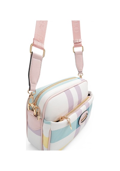 Silver & Polo Silver Polo Lila - Pembe Ekose Kadın Çapraz Çanta Sp1267