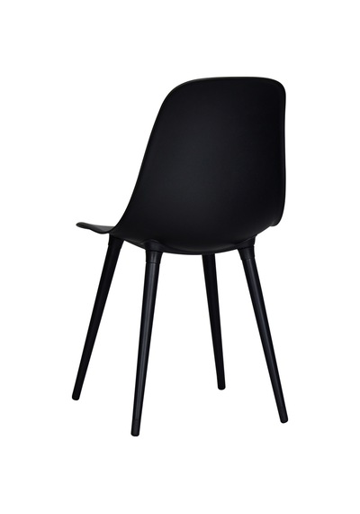 Vilinze Eames Siyah Ahşap Ayak Plastik Siyah Sandalye