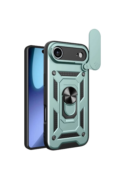 Apple İphone 17 Air Pars Lens Yüzüklü Silikon - Yeşil