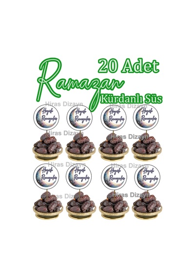20 Adet Hayırlı Ramazanlar Yazılı Kürdanlı Süs Cupcake Kürdanı İftar Süsleri Hoşgeldin Ramazan Kokteyl Kürdan Söz Nişan Doğum Günü Kokteyl Davet Ve Sunum Pasta Süsü Süsleme Kalın Kağıt