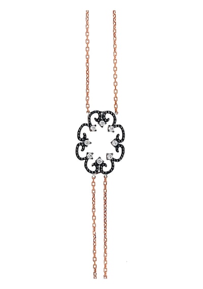 Kadın 925 Ayar Gümüş Zirkon Taşlı Tasarım Şahmeran B021601 Rose Gold