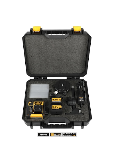 Assur Asr908 360 12 Köşe Su Terazili Lazer Metre Hizalama Sarı