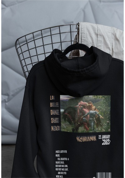 Macklin Unisex Kadın Erkek Callejeros Ön Arka Baskılı Özel Tasarım Baskılı Kapşonlu Sweatshirt Siyah Mck1522 Siyah