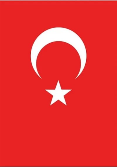 50x75 Cm Türk Bayrağı Kenarı Dikişli %100 Polyester+pamuklu Alpaka Kumaş 50x75