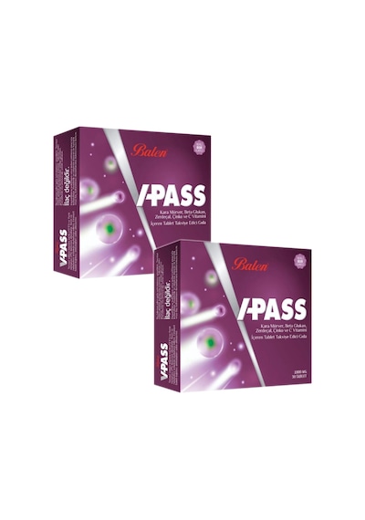 Balen V-Pass Kara Mürver Beta Glukan Çinko ve C Vitamini 2'li Set