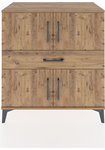 Hyperion Şifonyer Tek Raflı Tek Çekmeceli 4 Kapaklı 88x44x96 Çam-çam Atlas Çam