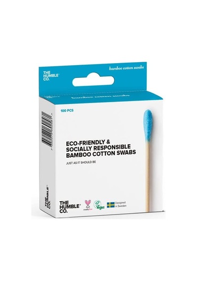 The Humble Co. - Humble Brush Cotton Swabs - Blue, Bambu Kulak Çubuğu Mavi, Çevre Dostu Pamuklu Kulak Çubukları, Pl