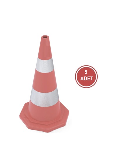 5 Adet Çift Reflektifli Trafik Konisi 700mm Ecolıght
