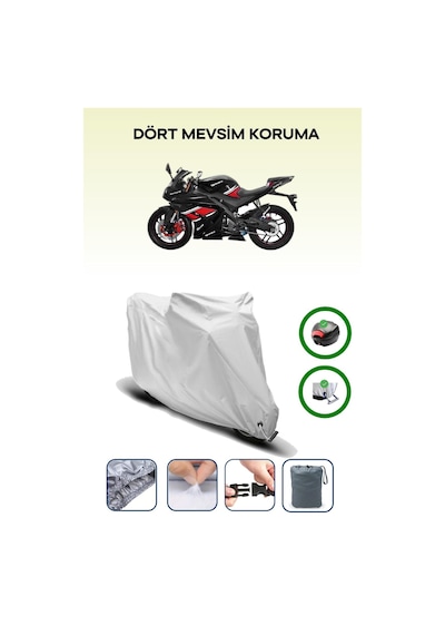 Gri Arka Çanta Ve Kilit Uyumlu Yuki Yk250-21 R-samurai Uyumlu Motor Brandası
