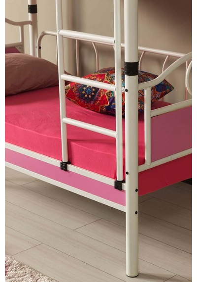 Argimo Argimo Zümrüt Bebek Çocuk Odası Ahşap Başlıklı Metal Ranza ve Karyola 80 x 160 CM Yatak Ölçülü Argimo Argimo Zümrüt Bebek Çocuk Odası Ahşap Başlıklı Metal Ranza ve Karyola 80 x 160 CM Yatak Ölçülü