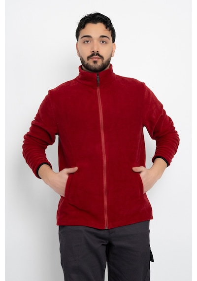 Dasüniforma Unisex Anti-pilling Tüylenme Yapmayan Standart Fit Tam Fermuarlı Soğuk Geçirmez Polar Hırka Bordo