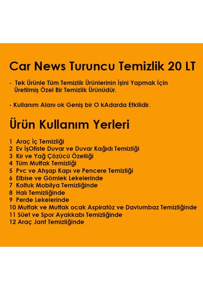 Car News Turuncu Temizlik 20 Lt