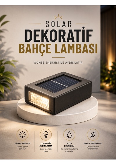 Dekoratif Duvar Lambası Solar Güneş Enerjili Bahçe Aydınlatması - Lisinya Diğer 31977154