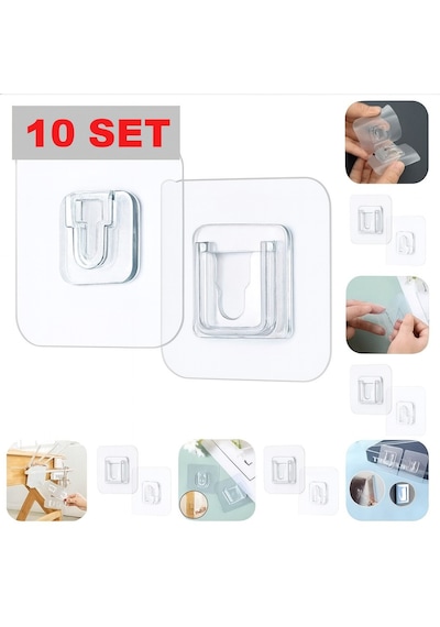Geçmeli Klips Eşya Sabitleme Askısı 10 Lu Set Çok Renkli