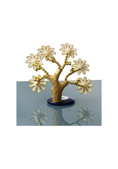 Feng Shui Nazar Boncuğu Çiçeği Hayat Ağacı Servet Çakra Şans Ağacı Mavi Göz Vitrin Masa Süsü Aster 14 Cm 94935310