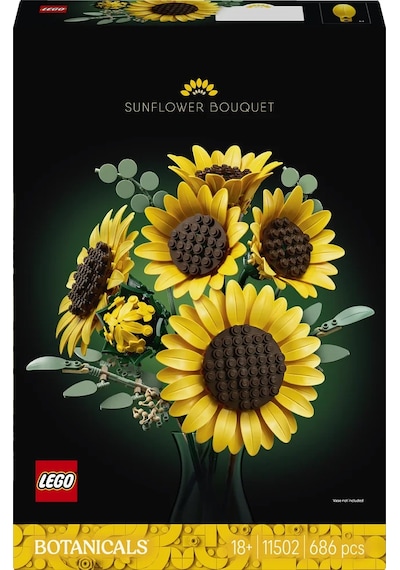 LEGO® Botanicals Ayçiçeği Buketi 11502 - Yetişkinler için 6 Ayçiçeği İçeren Dekoratif Model Yapım Seti (686 Parça)