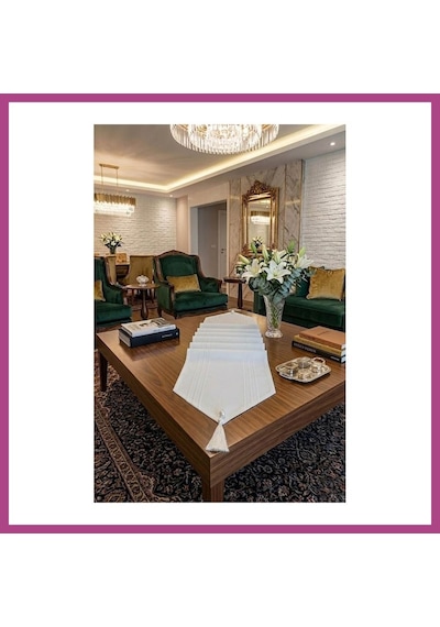 Gees Global Çizgili Tek Runner, Colber Tek Runner 40x140cm Ekru Gbzs