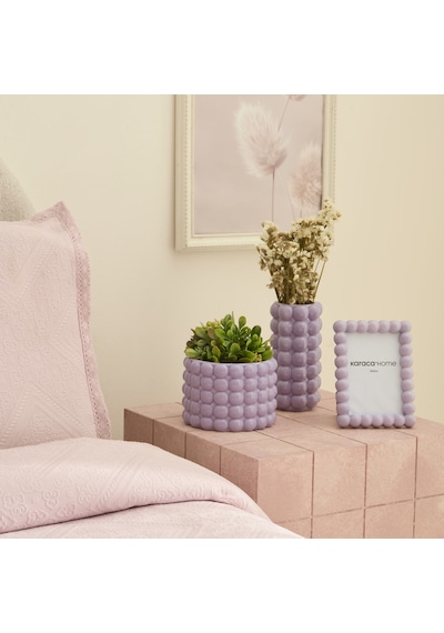 Karaca Home Rocco Silindir Vazo Lila 9,3 X 9,3 X 18 Cm Lila