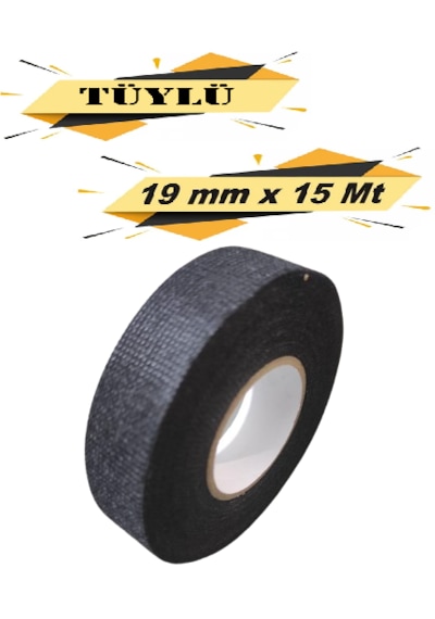 Tüylü Bez Bant Elektrik Kablo Bandı 19 Mm X 15 Metre 1 Adet