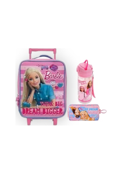 BARBİE Çekçekli Anaokulu Çantası Ve Barbie Kalem Çantası ,sanslı Suluk Matara