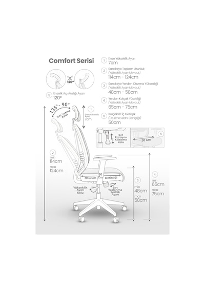 Zeon Büro Ofis Sistemleri // Comfort White Yönetici Koltuğu Ofis Çalışma Koltuğu Diğer