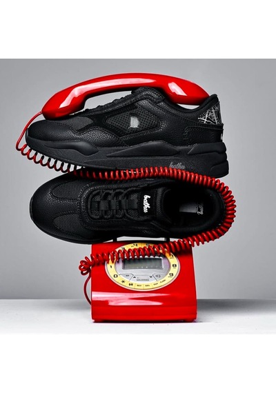 Bathu 10/43 Erkek Deri Sneaker - Sıyah Sıyah Siyah