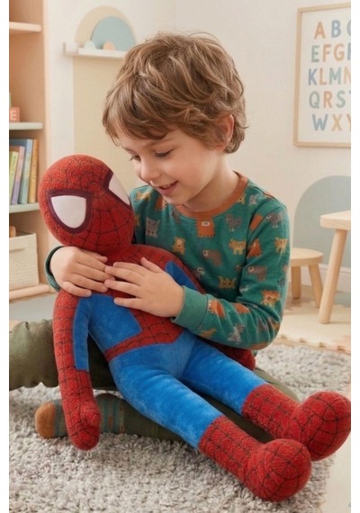 53 Cm Büyük Boy Spiderman Peluş Oyuncak Yumuşak, Sevimli Ve Koleksiyonluk Hediye Kırmızı