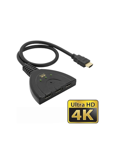Epazaravm 3 In1 Pigtail 50Cm Kablolu 4K 2160P Hdmi Switch 4K303B
